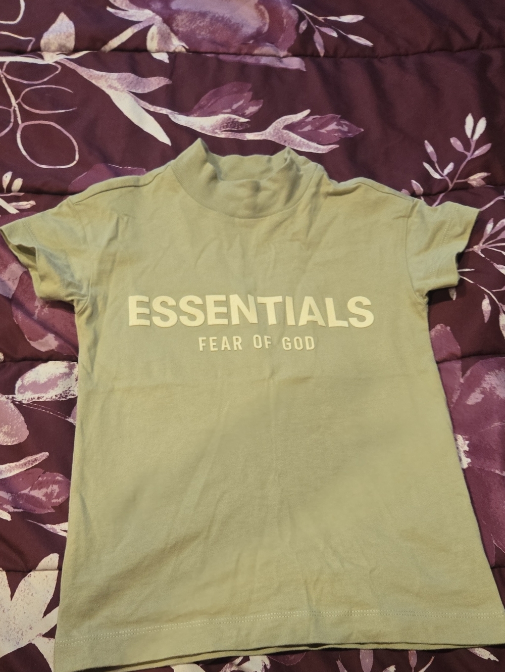 Fear of God ESSENTIALS Women's Sage Green Logo Short Sleeve Tee